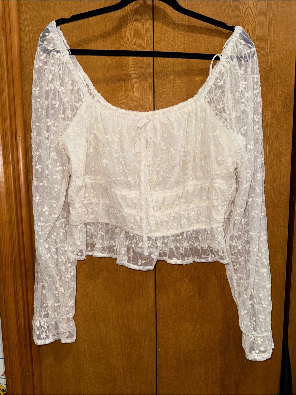Japra White Lace Peasant Blouse